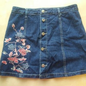Jean Skort Embroidered